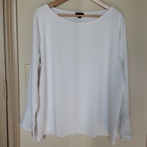 Ann Taylor Long Sleeve White Shirt Sz XL